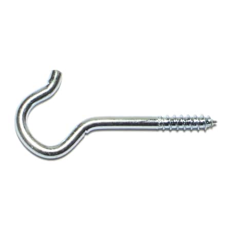 Midwest Fastener 5/32" x 2-9/16" Zinc Plated Steel Screw Hooks 100PK 50986